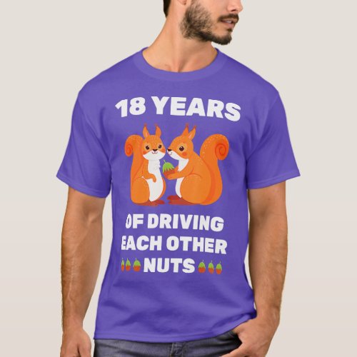 18th 18Year Wedding Anniversary Funny Couple For H T_Shirt