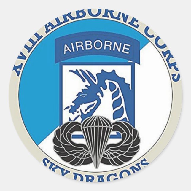 18th Airborne Classic Round Sticker (Front)