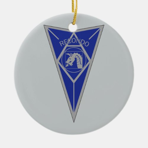 18th Airborne Recondo _ Fort Bragg _ Infantry Blue Ceramic Ornament