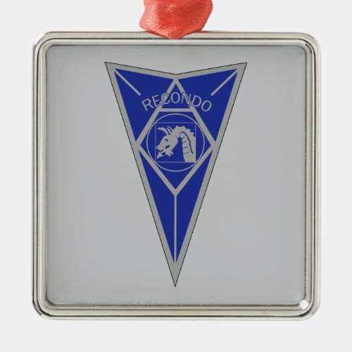 18th Airborne Recondo _ Fort Bragg _ Infantry Blue Metal Ornament
