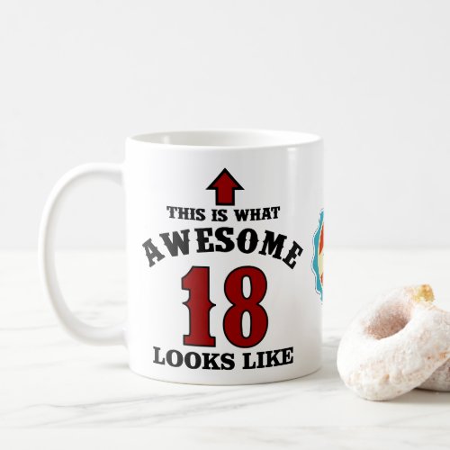18th Birthday 18 Year Old Personalized Red Awesome Coffee Mug