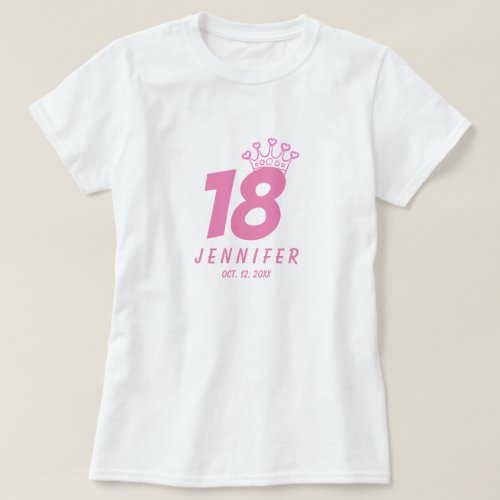 18th birthday 2003 name Crown T_Shirt