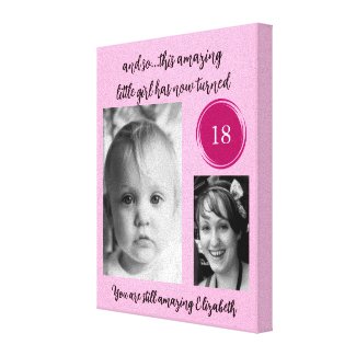 18th birthday 2 photo light and dark pink