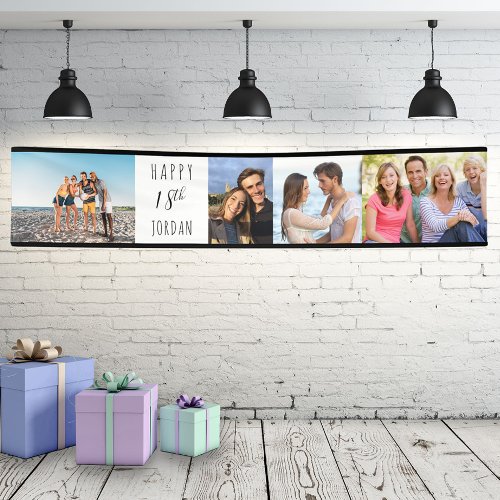 18th Birthday 4 Photo Strip Personalized Banner