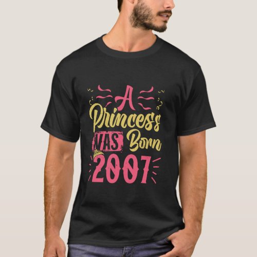 18th Birthday A PRINCESS WAS BORN 2007 18 Years Gi T-Shirt