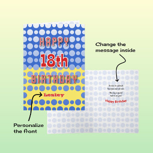 18th Birthday add name circles pattern Card