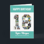 18th Birthday Anniversary Number 18 Photo Collage Card<br><div class="desc">Celebrate 18th birthday or wedding anniversary with this printable photo collage. Choose your favorite photos for display. Customize the name, text and date to fit your occasion. This will be a lovely keepsake with personalized message to look back on with family and friends. If you need any other number as...</div>