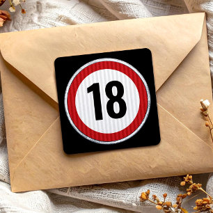 18th birthday - ANY AGE stickers with traffic sign