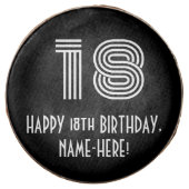 18th Birthday - Art Deco Inspired Look "18", Name Chocolate Covered Oreo (Front)