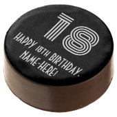 18th Birthday - Art Deco Inspired Look "18", Name Chocolate Covered Oreo (Angled)