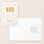 [ Thumbnail: 18th Birthday: Art Deco Inspired Look "18" & Name Foil Card ]