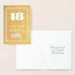 [ Thumbnail: 18th Birthday ~ Art Deco Style "18" & Custom Name Foil Card ]