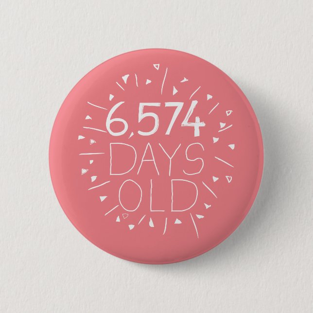 18th birthday badge party accessory teenager gift  button (Front)