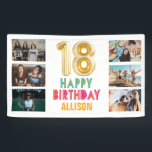 18th Birthday Balloon Photo Happy Birthday Party Banner<br><div class="desc">Perfect for an 18th birthday celebration - this colorful "happy birthday" birthday party banner features a six photo collage design. Customize with your photos,  name and birthday message.</div>