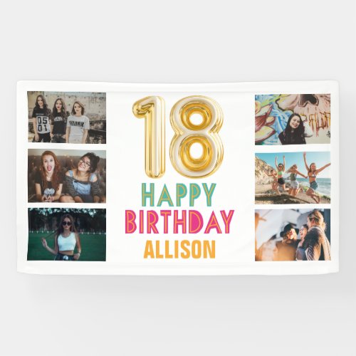 18th Birthday Balloon Photo Happy Birthday Party Banner