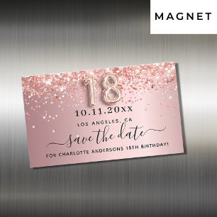 18th birthday blush pink save the date magnet
