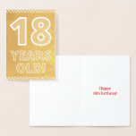 [ Thumbnail: 18th Birthday: Bold "18 Years Old!" Gold Foil Card ]