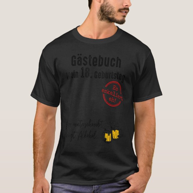 18th Birthday Boy Gift 18 Years Decoration Girl Gu T-Shirt (Front)
