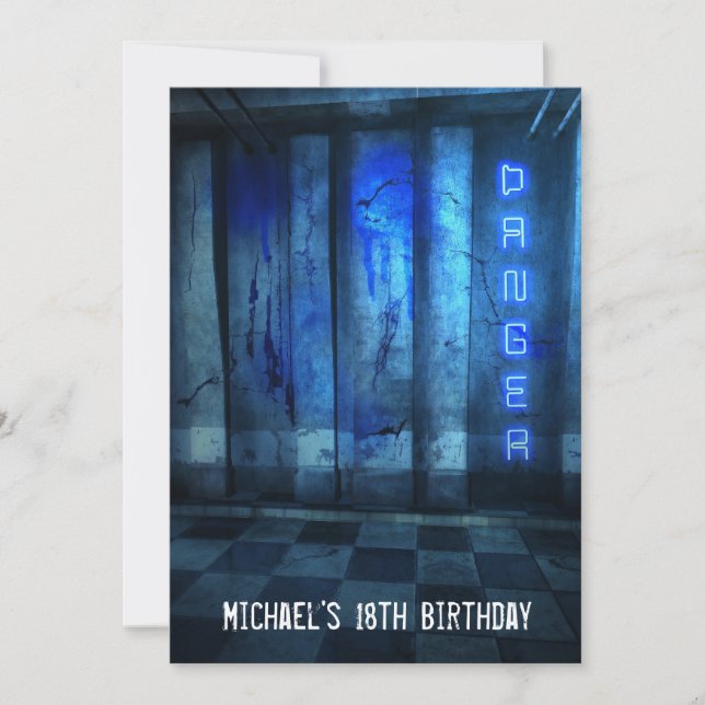 18th Birthday Boys Mens Urban Street Art Grunge Invitation (Front)