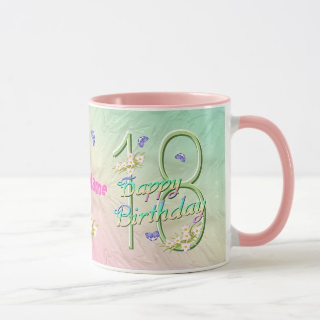 18th Birthday Butterfly Garden Mug (Right)