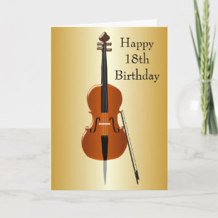 18th Birthday Card Cello Design 