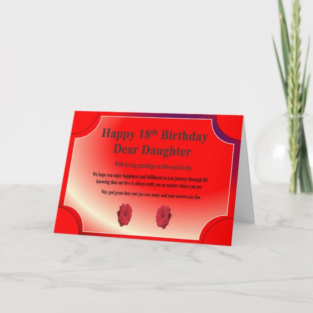 18th Birthday Card for a Daughter (Front)