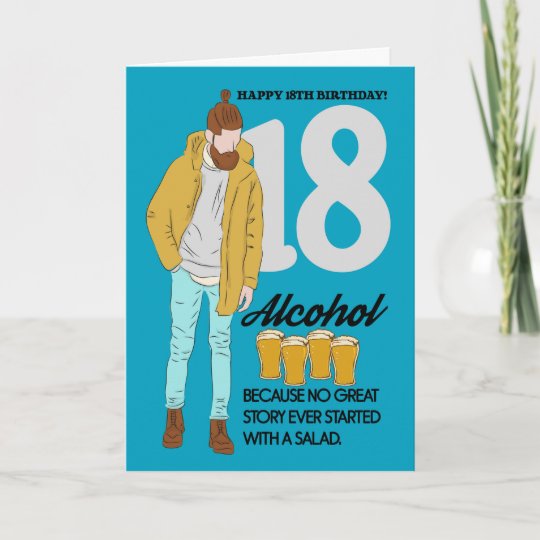 18th Birthday Card, Fun And Trendy, Humor Card | Zazzle.com