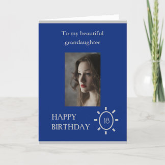 18th Birthday Card Grandaughter Blue | Age on Card