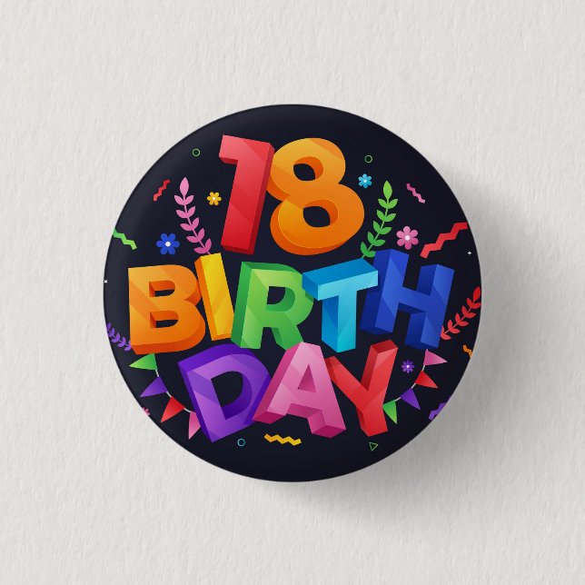 18th Birthday Celebration Button (Front)