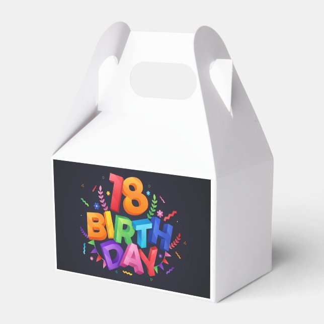 18th Birthday Celebration Favor Boxes (Front Side)