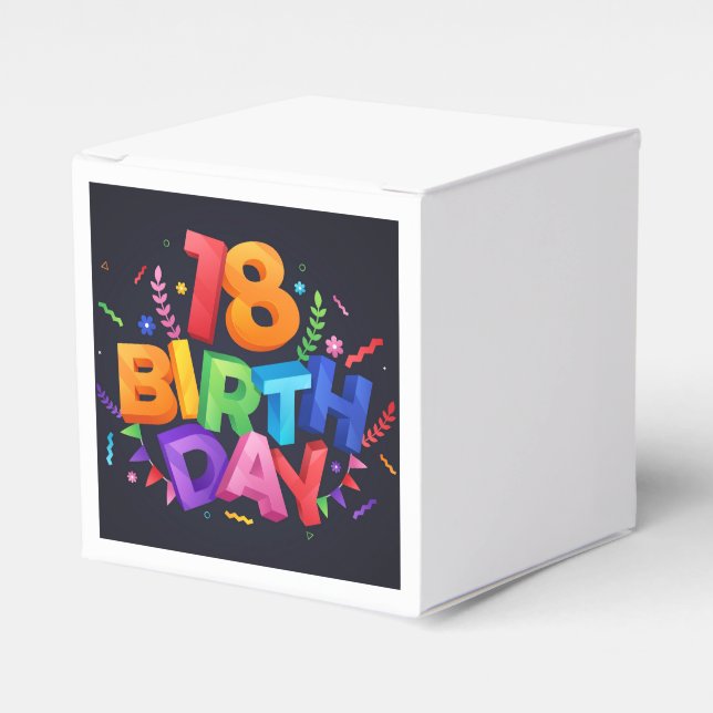18th Birthday Celebration Favor Boxes (Front Side)