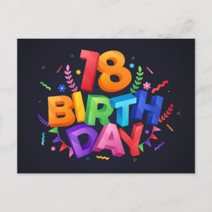 18th Birthday Celebration Invitation Postcard
