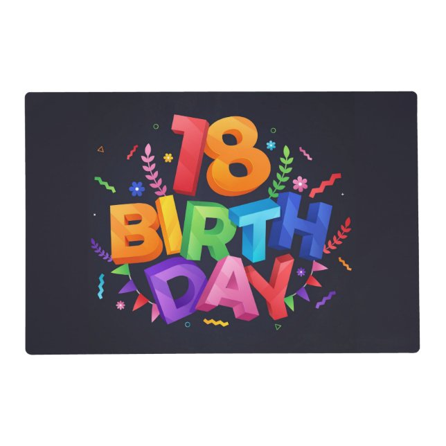 18th Birthday Celebration Placemat (Front)
