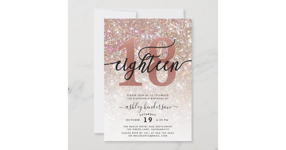 30th Birthday Invitation Card Pink Champaign Celebrations