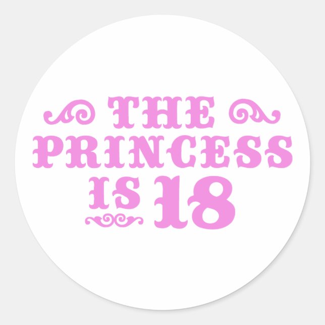 18th Birthday Classic Round Sticker (Front)
