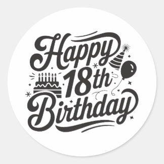 18th Birthday Classic Round Sticker