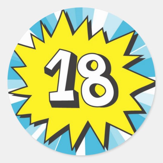18th birthday classic round sticker