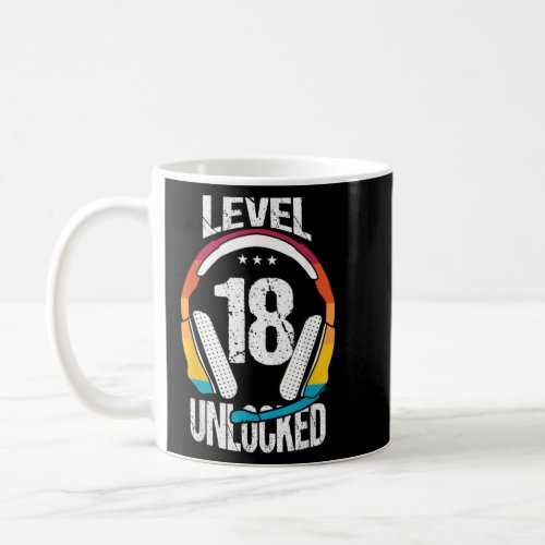 18th birthday cool gamer boys girls men level 18 u coffee mug