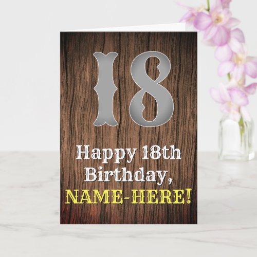 18th Birthday Country Western Inspired Look Name Card