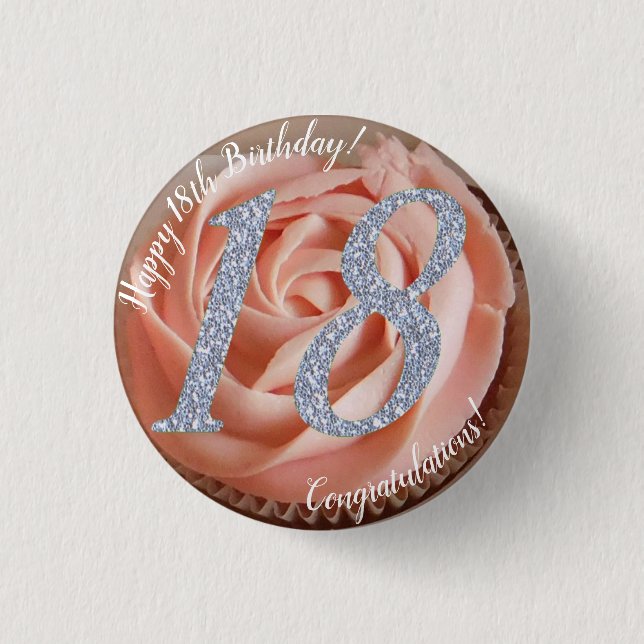 18th Birthday Cupcake Button (Front)