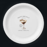 18th Birthday Custom Paper Plate Espresso Martini<br><div class="desc">An espresso martini shows that the guest of honor is "a tini bit older." Sophisticated neutral color palette. Martini with a bow and espresso beans.</div>