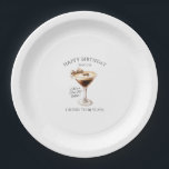 18th Birthday Custom Paper Plate Espresso Martini<br><div class="desc">An espresso martini shows that the guest of honor is "a tini bit older." Sophisticated neutral color palette. Martini with a bow and espresso beans.</div>