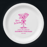 18th Birthday Custom Paper Plate Espresso Martini<br><div class="desc">An espresso martini shows that the guest of honor is "a tini bit older." Pretty girly pink color palette. Martini with a bow and espresso beans.</div>