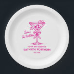 18th Birthday Custom Paper Plate Espresso Martini<br><div class="desc">An espresso martini shows that the guest of honor is "a tini bit older." Pretty girly pink color palette. Martini with a bow and espresso beans.</div>