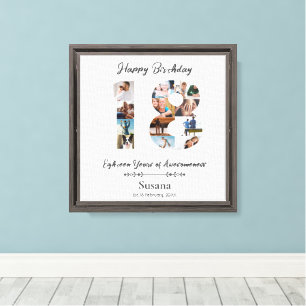 18th Birthday Custom Photo Collage  Canvas Print