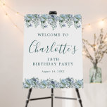 18th Birthday Dusty Blue Floral Welcome Foam Boar Foam Board<br><div class="desc">Welcome your guests with this elegant birthday party welcome sign. Pretty dusty blue roses,  peonies and wildflowers decorate the top and border. A classic and easy-to-read font combination takes only minutes to personalize.</div>