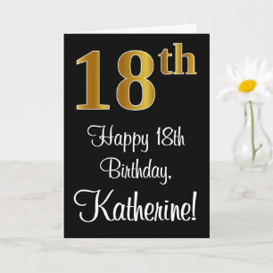 18th Birthday ~ Elegant Luxurious Faux Gold Look # Card