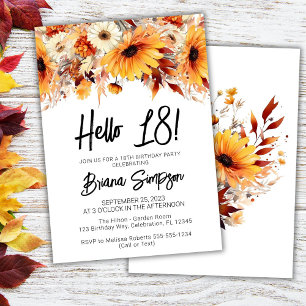 18th Birthday Fall Floral Invitation