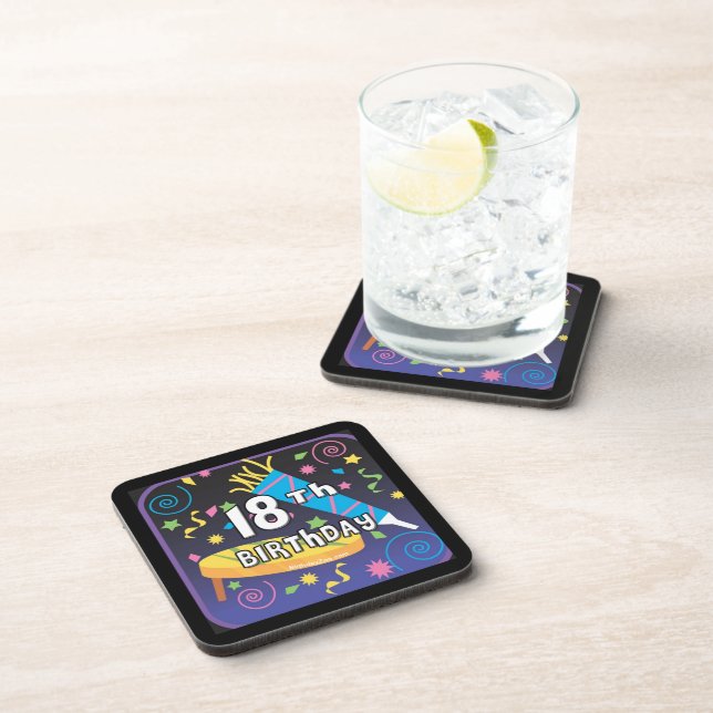 18th Birthday Favors Drink Coaster (Right Side)