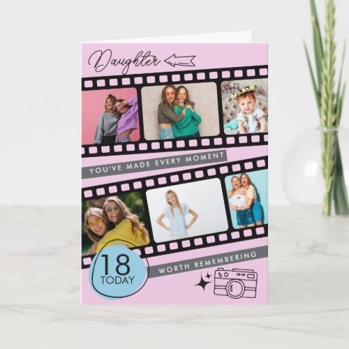 18th Birthday Film Strip Photo Keepsake Daughter C Card